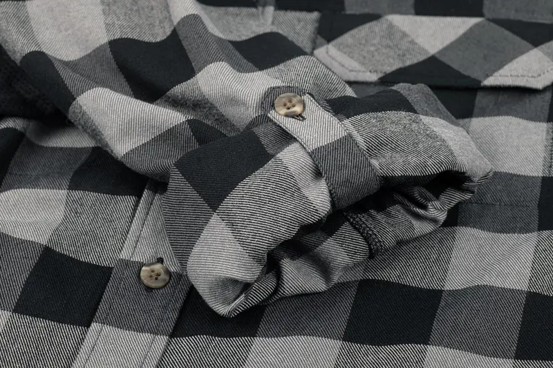 Cube Long Sleeve Work Shirt - Grey Check 5 Cube Long Sleeve Work Shirt - Grey Check - Image 3