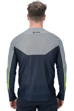 Cube Edge Round Neck Long Sleeve Jersey - Grey/Lime -Deals Sport Gilet Store 11142 3