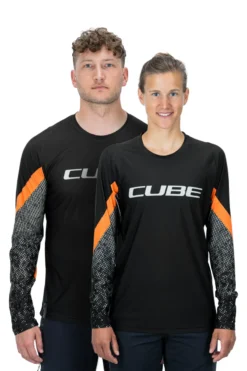 Cube Edge Round Neck Long Sleeve Jersey - Black/Orange -Deals Sport Gilet Store 11143 3