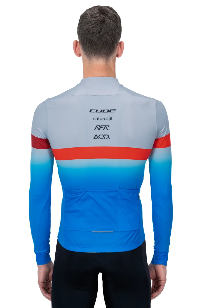 Cube Teamline Long Sleeve Jersey - Blue/Red/Grey 6 Cube Teamline Long Sleeve Jersey - Blue/Red/Grey - Image 4
