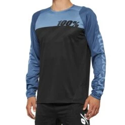 100 Percent R-Core Men's Long Sleeve Jersey - Black/White -Deals Sport Gilet Store 40005 00005 1