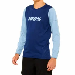 100 Percent Ridecamp Youth Long Sleeve Jersey - Slate/Navy -Deals Sport Gilet Store 40032 00004