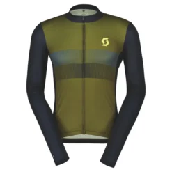Scott RC Team 10 Men's Long Sleeve Jersey - Fir Green/Bitter Yellow -Deals Sport Gilet Store 4031307512