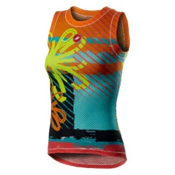 Castelli Pro Mesh Womens Sleeveless Base Layer - Orange Flower -Deals Sport Gilet Store 452007920p 996 01 1400wx1400h 1