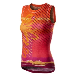 Castelli Pro Mesh Womens Sleeveless Base Layer - Orange Flower -Deals Sport Gilet Store 452007920p 997 01 1400wx1400h