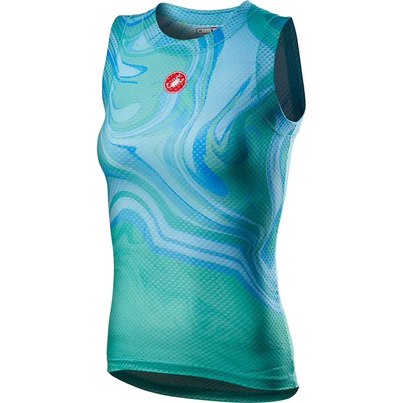 Castelli Pro Mesh Womens Sleeveless Base Layer - Celeste 5 Castelli Pro Mesh Womens Sleeveless Base Layer - Celeste - Image 3