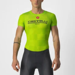 Castelli Pro Mesh Men's Short Sleeve Base Layer - Electric Lime