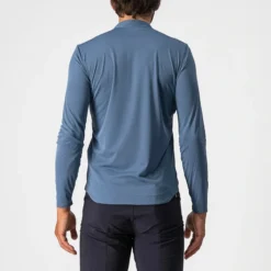 Castelli Tech 2 Henley Men's Long Sleeve Technical T-Shirt - Steel Blue