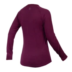 Endura BaaBaa Blend Women's Long Sleeve Baselayer - Aubergine -Deals Sport Gilet Store E6165AU back lg
