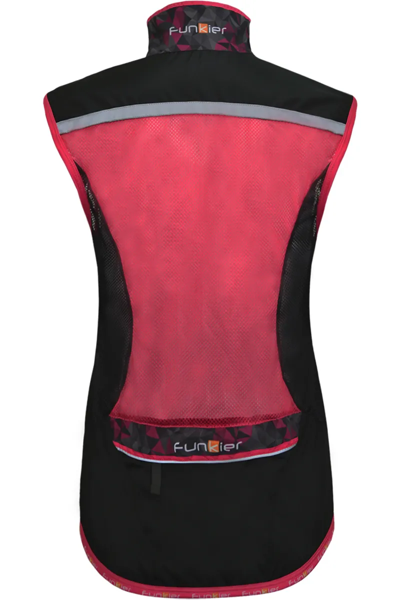 Funkier Cobina Womens Windbreaker Gilet - Black/Pink 3 Funkier Cobina Womens Windbreaker Gilet - Black/Pink
