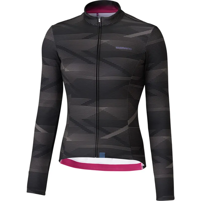 Shimano Kaede Women's Thermal Long Sleeve Jersey - Black 4 Shimano Kaede Women's Thermal Long Sleeve Jersey - Black - Image 2